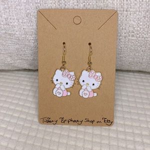 Hello Kitty Inspired Pink Hello Kitty Earrings NWT